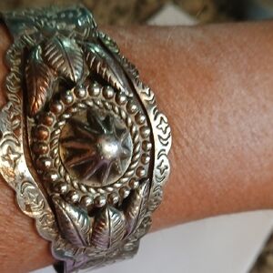 Vintage Silver Western Native Cuff Bracelet